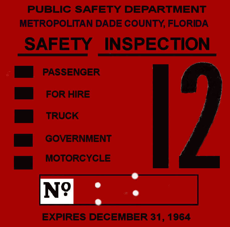 1964 Florida Safety Check Inspection sticker